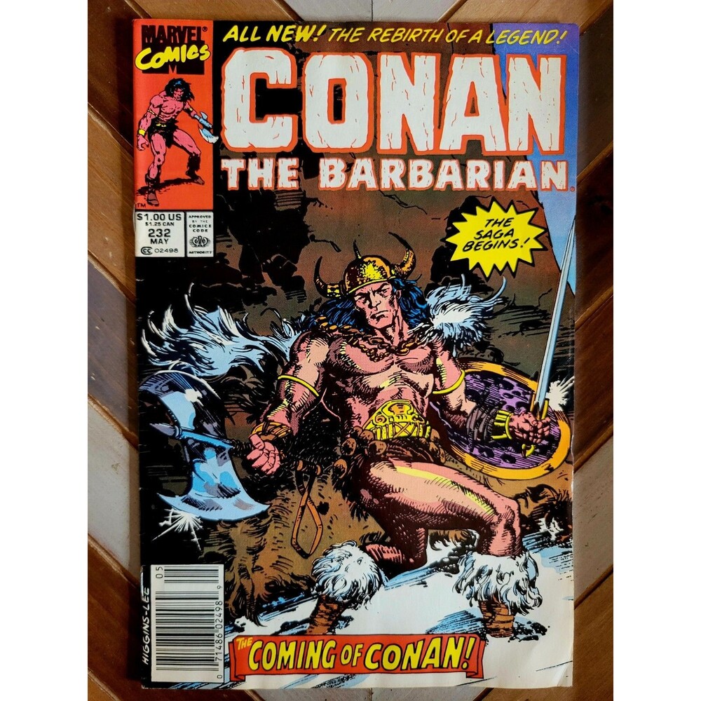 Conan The Barbarian #232 Newsstand (Marvel 1990) Young Conan! Ron Lim Art (5.0)